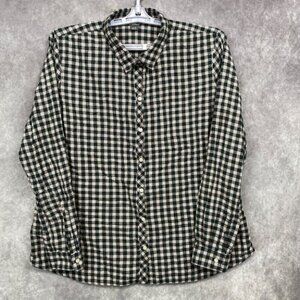 Eddie Bauer Button Shirt Womens XL Plaid Long Sleeve Hiking Outdoors Gorpcore